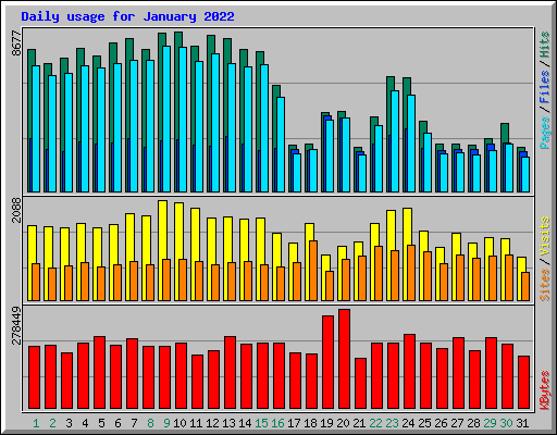 Daily usage for January 2022