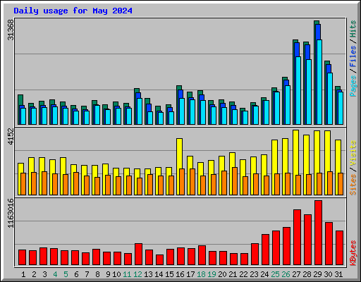Daily usage for May 2024