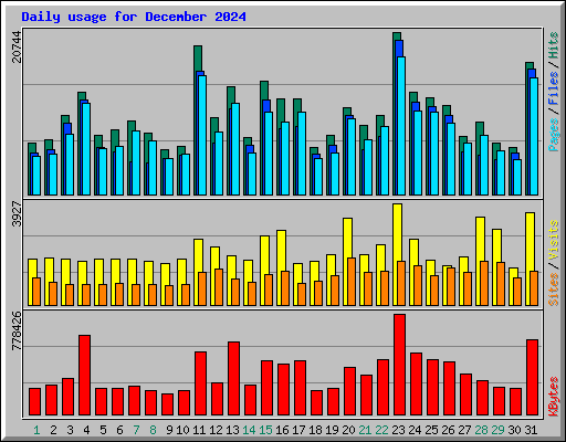 Daily usage for December 2024