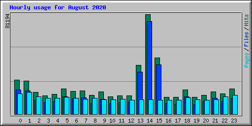Hourly usage for August 2020