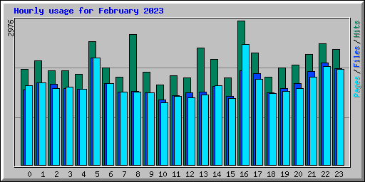 Hourly usage for February 2023
