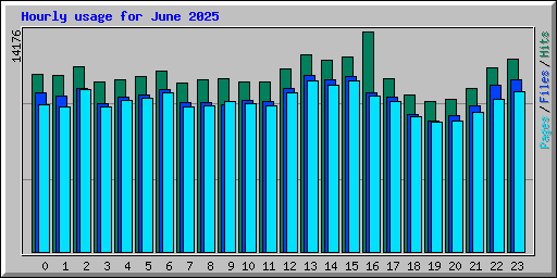 Hourly usage for June 2025