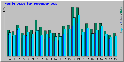 Hourly usage for September 2025