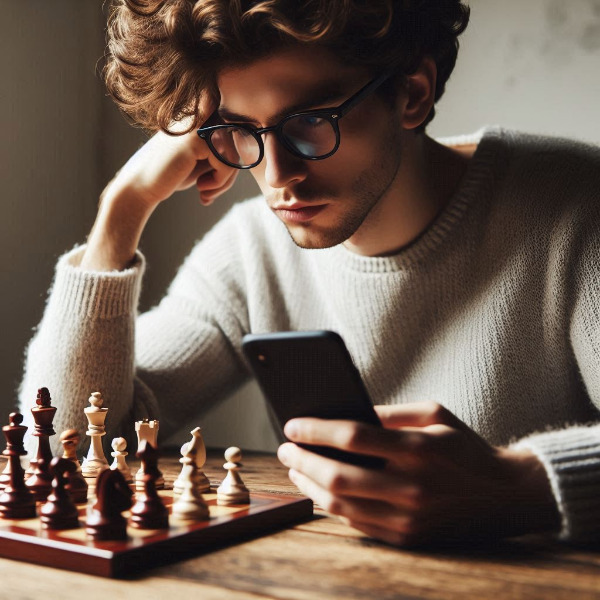 playing chess against a smartphone